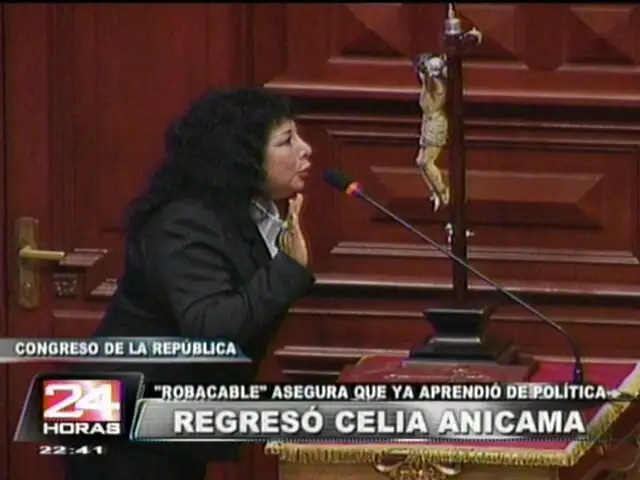 Celia Anicama retornó al Parlamento