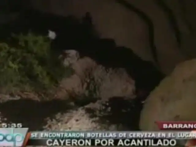 Dos jóvenes casi pierden la vida al caer a un acantilado en Barranco