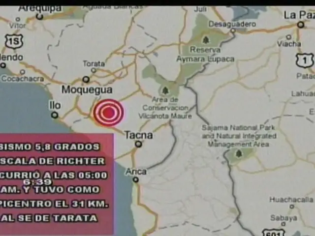 Sismo de regular intensidad se sintió en el sur del país