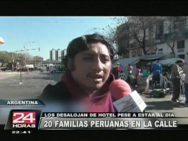 Más de 20 familias peruanas son echadas a la calle en Buenos Aires