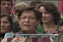 Alcaldesa Villarán destaca obras en las avenidas Abancay y Manco Cápac