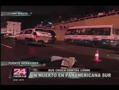 Bus embiste combi y deja un muerto y seis heridos en la Panamericana Sur