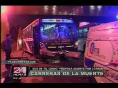 Brutal accidente: bus embiste combi y víctima vuela por los aires