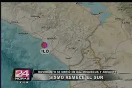 Sismo de regular intensidad sacude Ica, Moquegua y Arequipa