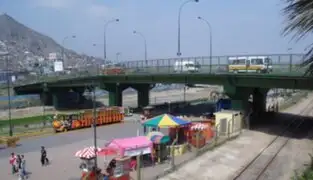 Sorprenden a dos sujetos robando barandas de seguridad del puente Ricardo Palma