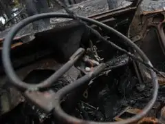 Ladrones asaltan y queman patrullero en Lambayeque