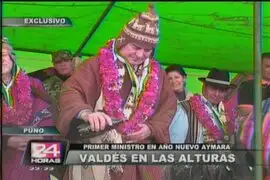 Premier Valdés celebró año nuevo aymara y evitó hablar de Conga