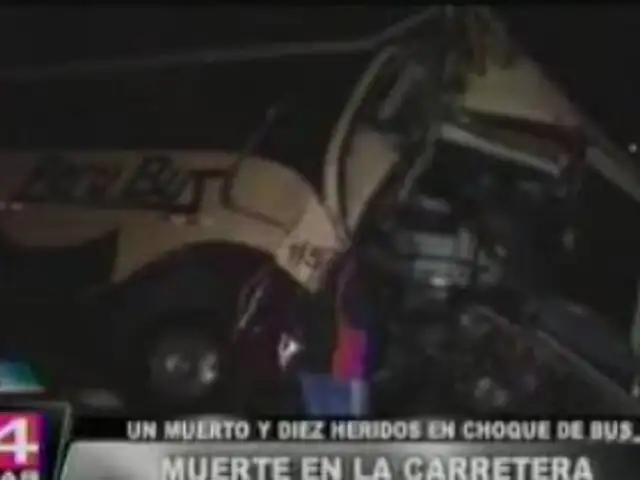 Bus se estrella con trailer y deja un muerto y 10 heridos en Cañete