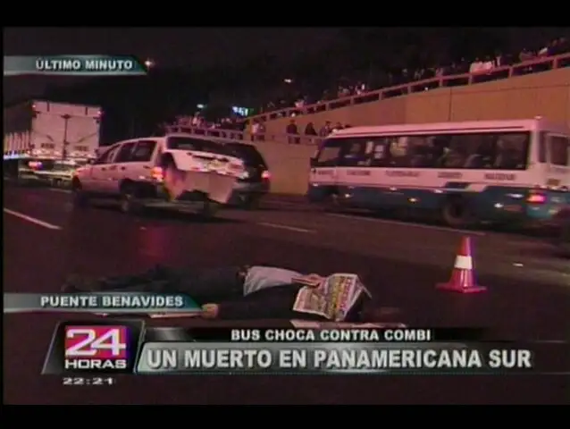 Bus embiste combi y deja un muerto y seis heridos en la Panamericana Sur