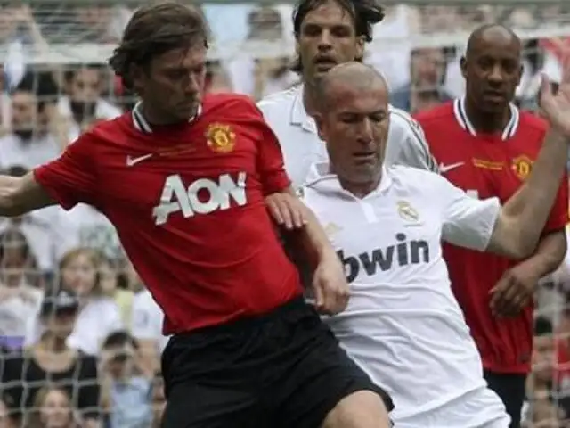 VIDEO: duelo entre leyendas del Real Madrid y Manchester United
