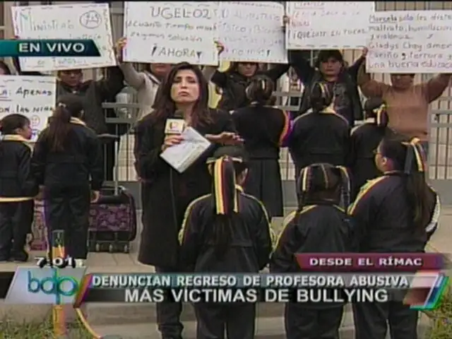 Rímac: escolares hacen plantón para impedir regreso de maestra abusiva