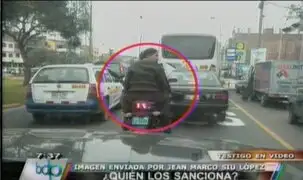 Foto denuncia: Policía viaja en motocicleta sin casco de seguridad