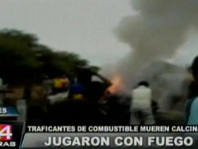 Tumbes: traficantes de combustible mueren calcinados al chocar contra vehículo