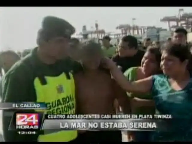 Callao: cuatro jóvenes salvan de morir ahogados en playa Tiwinza