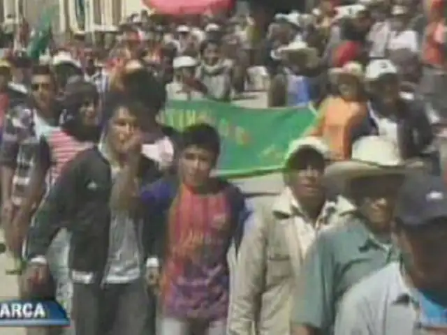 Cajamarquinos realizan protestas pese a estado de emergencia