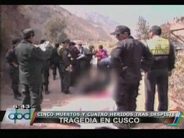 Cinco muertos y cuatro heridos tras despiste de una camioneta en Cusco