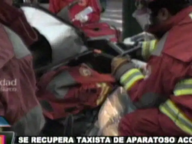 Taxista se recupera de terrible accidente vehicular en Surco