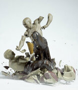 Fotografía: esculturas libran intensas batallas antes de volverse añicos