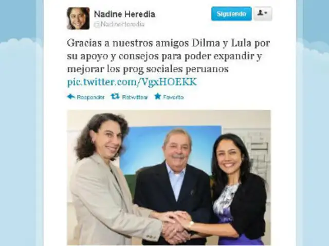Nadine Heredia agradece a Dilma Rousseff  tras visita a Brasil