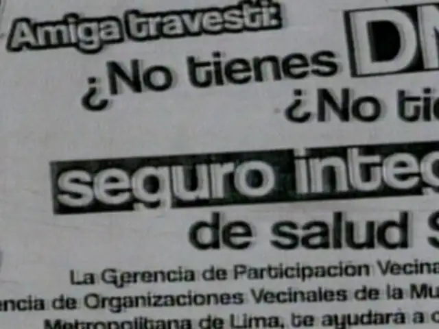 Municipalidad de Lima inicia campaña para dar DNI a travestis