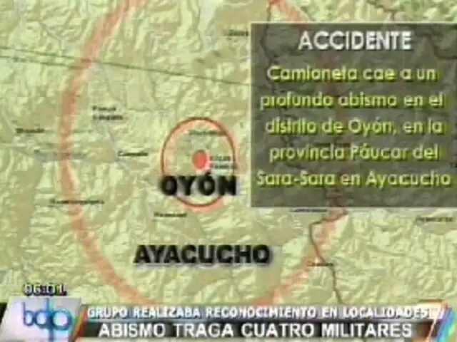 Fallecen cuatro militares en accidente vehicular en Ayacucho