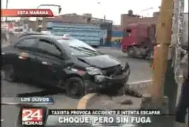 Taxista se pasó la luz roja y provocó aparatoso choque en Los Olivos