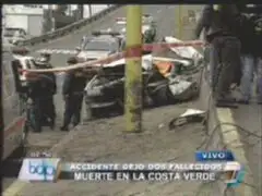 Accidente dejó dos fallecidos y una mujer herida en Miraflores