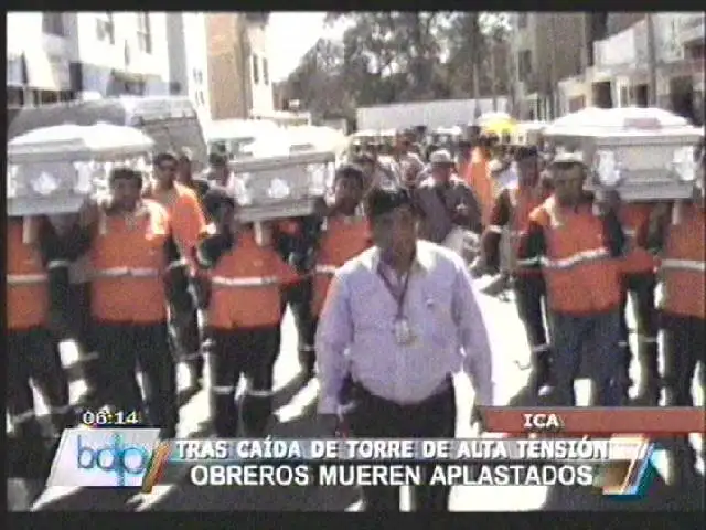 Torre de alta tensión mata a cinco obreros en Ica