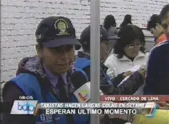 Taxistas se inscriben en el Setame generando caos en el Cercado de Lima