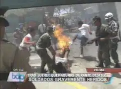 Soldados quemados en Piura ya se recuperan en Lima