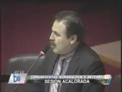Legisladores Rimarachín y Becerril se confrontaron en Pleno del Congreso
