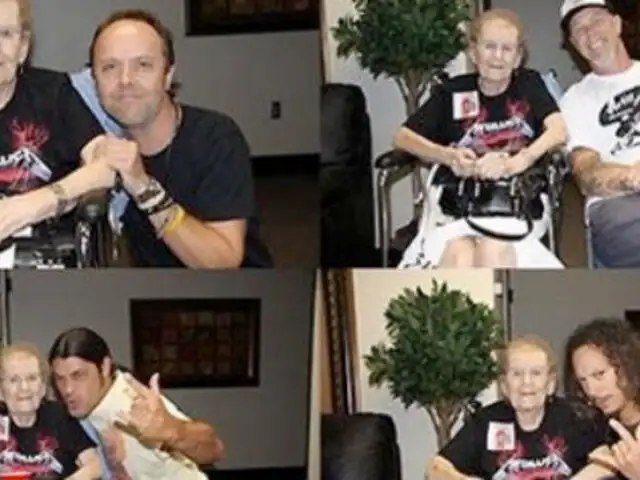Mujer de 90 años cumplió su sueño de conocer a ‘Metallica’