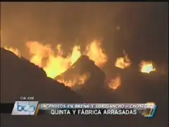 Una fábrica de algodón clandestino se incendió en Chosica