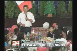 Presidente y su familia compartieron desayuno navideño con niños
