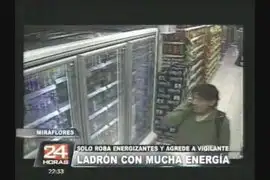 Videos de robos muestran a ladrón que solo extrae energizantes