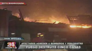 San Miguel: vecinos agreden a bomberos que intentaban apagar incendio