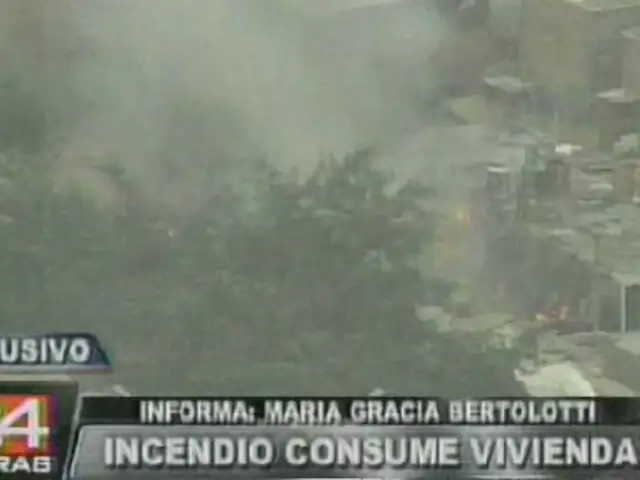 Incendio consume viviendas en cerro San Cristóbal