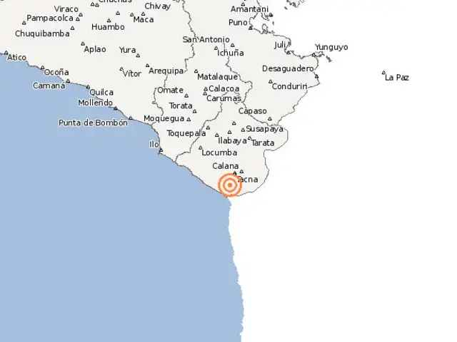 Sismo remeció Tacna esta madrugada