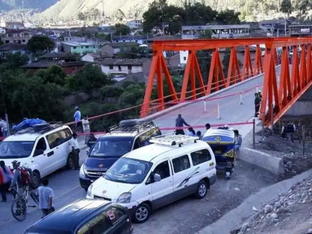 Cusco: Entra en servicio el nuevo puente Urubamba