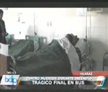 Huaraz: bus interprovincial se incendió dejando cuatro muertos