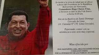 Elsa Malpartida organiza misa de salud en Lima por Hugo Chávez