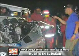 Tacna: triple choque entre taxis y vehículo de asistencia del Dakar