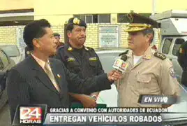 Gracias a convenio con Ecuador se recuperan vehículos robados