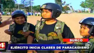 Surco: inician talleres de verano en paracaidismo para niños y jóvenes