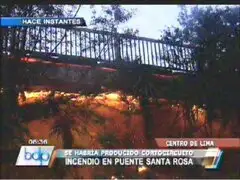 Incendio en puente Santa Rosa causó pánico entre vecinos del Centro de Lima