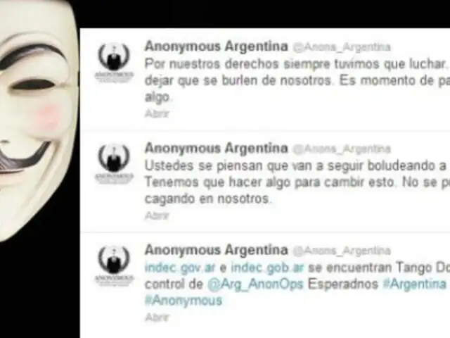 ‘Anonymous’ hackeó web del instituto nacional de estadísticas argentino
