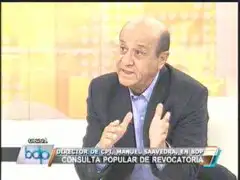 Manuel Saavedra: Presencia de Castañeda perjudicaría a revocadores