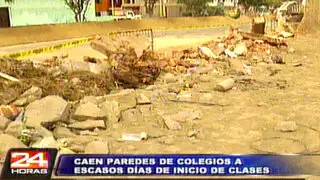San Juan: colapsan paredes de colegios a pocos días del inicio de clases