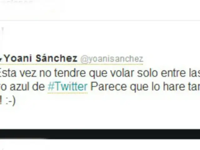 Yoani Sánchez transmite en directo su salida de Cuba vía Twitter