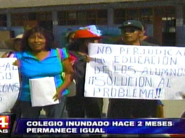 Inundación en colegio retrasará inicio de clases en Villa María del Triunfo